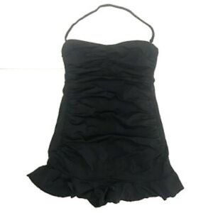 Allen B by Allen Schwartz Swim Dress Sz 12 Black Modest Swimsuit One Piece